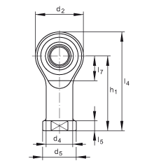 桿端軸承 GIKPSR12-PS, 根據(jù) DIN ISO 12 240-4 標(biāo)準(zhǔn)，特種鋼材料，帶右旋內(nèi)螺紋，免維護(hù)