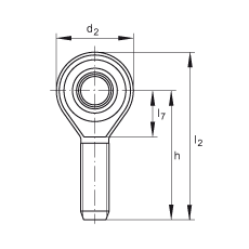 桿端軸承 GAKSR22-PS, 根據(jù) DIN ISO 12 240-4 標(biāo)準(zhǔn)，特種鋼材料，帶右旋外螺紋，免維護(hù)