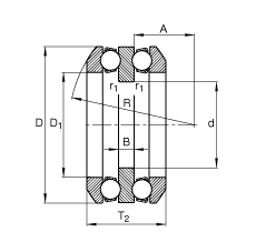 推力深溝球軸承 54310 + U310, 根據(jù) DIN 711/ISO 104 標(biāo)準(zhǔn)的主要尺寸，單向，帶球面軸承座圈和一個(gè)或兩個(gè)座圈，可分離