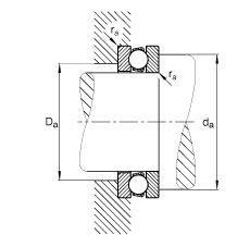 推力深溝球軸承 51109, 根據(jù) DIN 711/ISO 104 標(biāo)準(zhǔn)的主要尺寸，單向，可分離