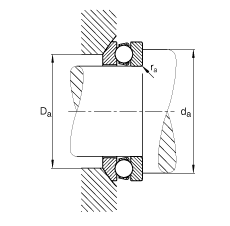 推力深溝球軸承 53308, 根據(jù) DIN 711/ISO 104 標(biāo)準(zhǔn)的主要尺寸，單向，帶球面軸承座圈，可分離