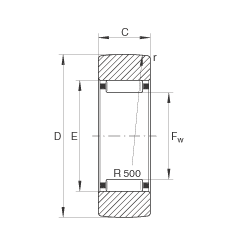 支撐型滾輪 RSTO20, 無軸向引導(dǎo)，外圈無擋邊