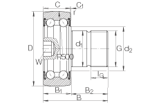 螺栓型滾輪 KR5202-2RS, 雙列，兩側(cè)唇密封