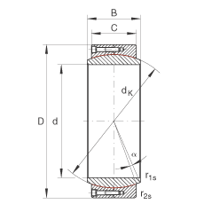 大的關(guān)節(jié)軸承 GE600-DW, 根據(jù) DIN ISO 12 240-1 標(biāo)準(zhǔn)，免維護(hù)