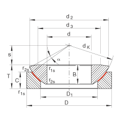 推力關(guān)節(jié)軸承 GE80-AW, 根據(jù) DIN ISO 12 240-3 標(biāo)準(zhǔn)，免維護