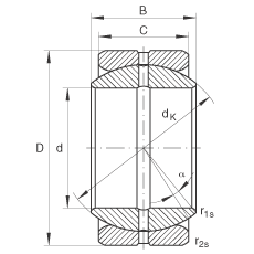 關(guān)節(jié)軸承 GE69-ZO, 根據(jù) DIN ISO 12 240-1 標(biāo)準(zhǔn)，英制尺寸，需維護(hù)