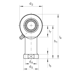 桿端軸承 GIL35-DO-2RS, 根據(jù) DIN ISO 12 240-4 標準，帶左旋內(nèi)螺紋，需維護，兩側唇密封