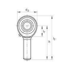 桿端軸承 GAKR20-PB, 根據(jù) DIN ISO 12 240-4 標(biāo)準(zhǔn)，帶右旋外螺紋，需維護(hù)