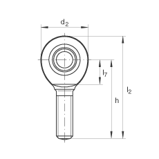 桿端軸承 GAR8-UK, 根據(jù) DIN ISO 12 240-4 標(biāo)準(zhǔn)，帶右旋外螺紋，需維護(hù)