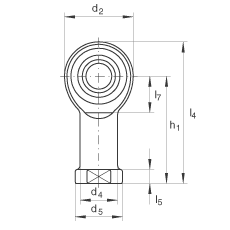 桿端軸承 GIKL10-PW, 根據(jù) DIN ISO 12 240-4 標(biāo)準(zhǔn)，帶左旋內(nèi)螺紋，需維護(hù)
