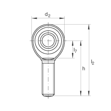 桿端軸承 GAKL10-PW, 根據(jù) DIN ISO 12 240-4 標(biāo)準(zhǔn)，帶左旋外螺紋，需維護(hù)