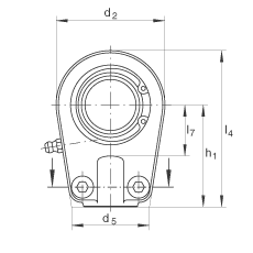 液壓桿端軸承 GIHRK20-DO, 根據(jù) DIN ISO 12 240-4 標(biāo)準(zhǔn)，帶右旋螺紋夾緊裝置，需維護