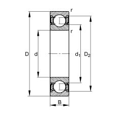 深溝球軸承 S6209-2RSR, 根據(jù) DIN 625-1 標(biāo)準(zhǔn)的主要尺寸, 耐腐蝕保護(hù)，兩側(cè)唇密封