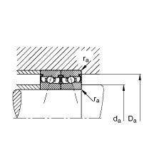 主軸軸承 HSS71920-C-T-P4S, 調節(jié)，成對安裝，接觸角 α = 15°，兩側唇密封，非接觸，加嚴公差