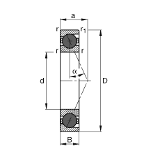 主軸軸承 HCB71915-E-T-P4S, 調(diào)節(jié)，成對或單元安裝，接觸角 α = 25°，陶瓷球，限制公差