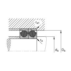 主軸軸承 HCB71920-C-T-P4S, 調節(jié)，成對或單元安裝，接觸角 α = 15°，陶瓷球，限制公差