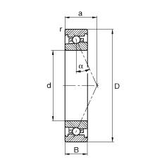 主軸軸承 HS7022-E-T-P4S, 調(diào)節(jié)，成對(duì)或單元安裝，接觸角 α = 25°，限制公差