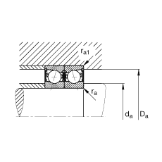 主軸軸承 B7000-C-2RSD-T-P4S, 調(diào)節(jié)，成對(duì)安裝，接觸角 α = 15°，兩側(cè)唇密封，非接觸，加嚴(yán)公差