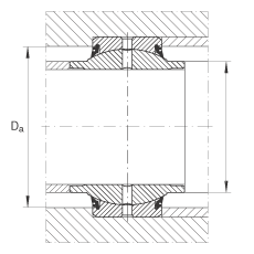 關(guān)節(jié)軸承 GE45-HO-2RS, 根據(jù) DIN ISO 12 240-1 標(biāo)準(zhǔn), 需維護(hù)，兩側(cè)唇密封