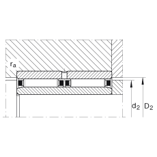 滾針軸承 NAO25X42X32-ZW-ASR1, 無擋邊，雙列